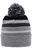Striped Winter Beanie with Pompon light-grey-melange/black 