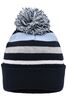 Striped Winter Beanie with Pompon
