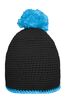 Pompon Hat with Contrast Stripe