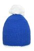 Pompon Hat with Contrast Stripe