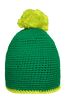 Pompon Hat with Contrast Stripe