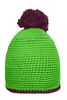 Pompon Hat with Contrast Stripe