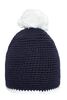 Pompon Hat with Contrast Stripe