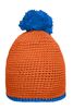 Pompon Hat with Contrast Stripe