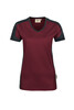 HAKRO Damen V-Shirt Contrast Mikralinar® weinrot 
