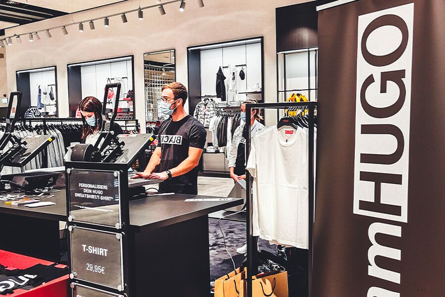 Verkaufsstand von Hugo Boss Eventpersonalisierung